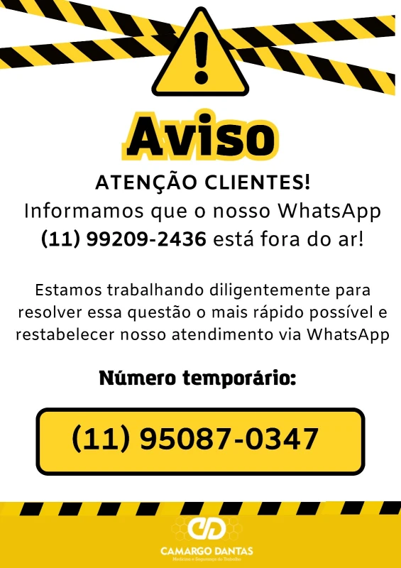 Aviso Whatsapp fora do ar